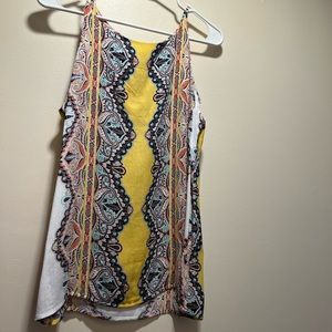 Patterned yellow medium tank top